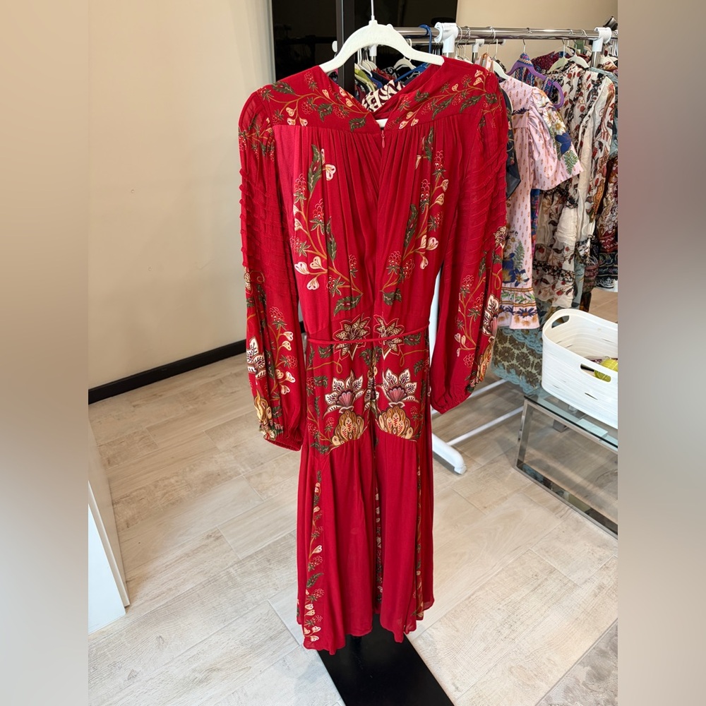 Farm Rio: Red Berry Garden Long Sleeve
Pleated Maxi Dress - Picture 6 of 10